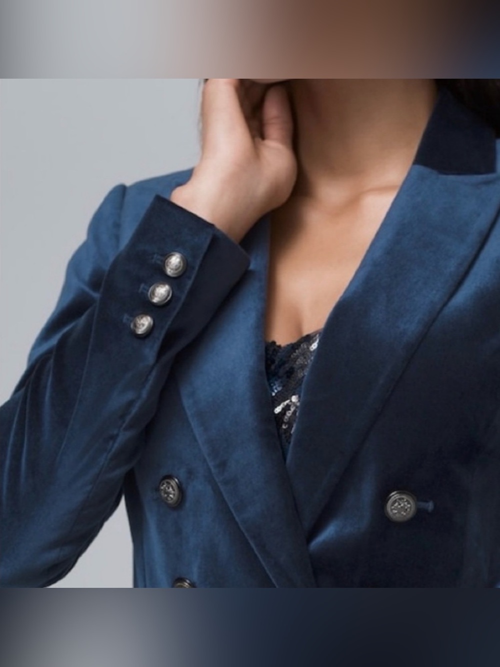 🦚 EUC WHBM Velvet Trophy Blazer River Teal Size 4 - Picture 3 of 13